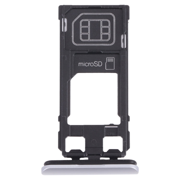 SIM Card Tray + Micro SD Card Tray for Sony Xperia 1 / Xperia XZ4 (Silver) - Card Tray by PMC TechLife | Online Shopping South Africa | PMC TechLife | Buy Now Pay Later Mobicred