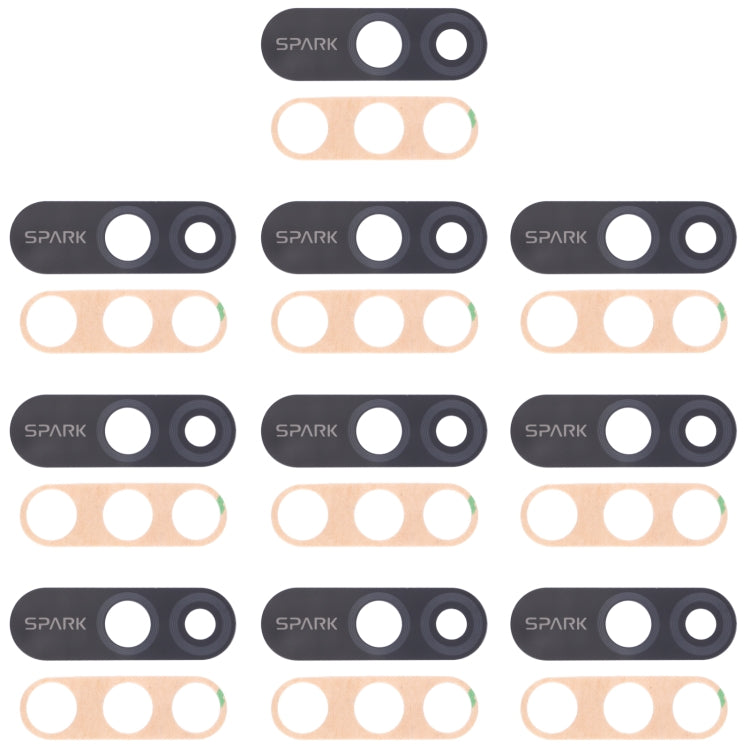 For Tecno Spark 4 Lite KC8S 10pcs Back Camera Lens - Camera Parts by PMc TechLife | Online Shopping South Africa | PMc TechLife | Buy Now Pay Later Mobicred