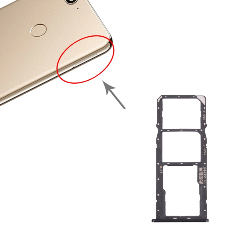 SIM Card Tray + SIM Card Tray + Micro SD Card Tray for Huawei Enjoy 8 (Black) - Card Socket by PMc TechLife | Online Shopping South Africa | PMc TechLife | Buy Now Pay Later Mobicred