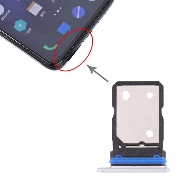 For vivo iQOO 8 Pro SIM Card Tray + SIM Card Tray (White) - Card Socket by PMc TechLife | Online Shopping South Africa | PMc TechLife | Buy Now Pay Later Mobicred