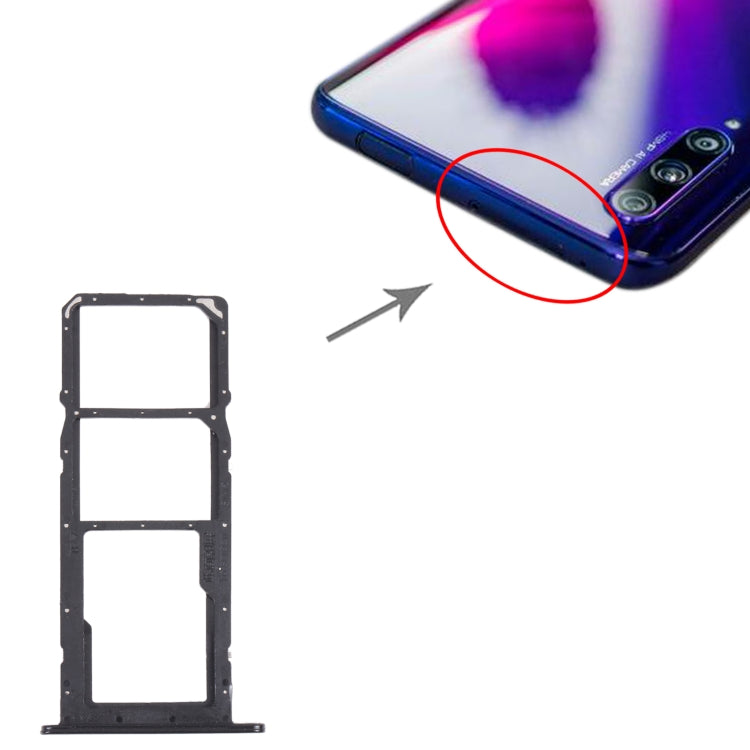 SIM Card Tray + SIM Card Tray + Micro SD Card Tray for Honor 20e (Black) - free shipping - PMc TechLife - Order now!