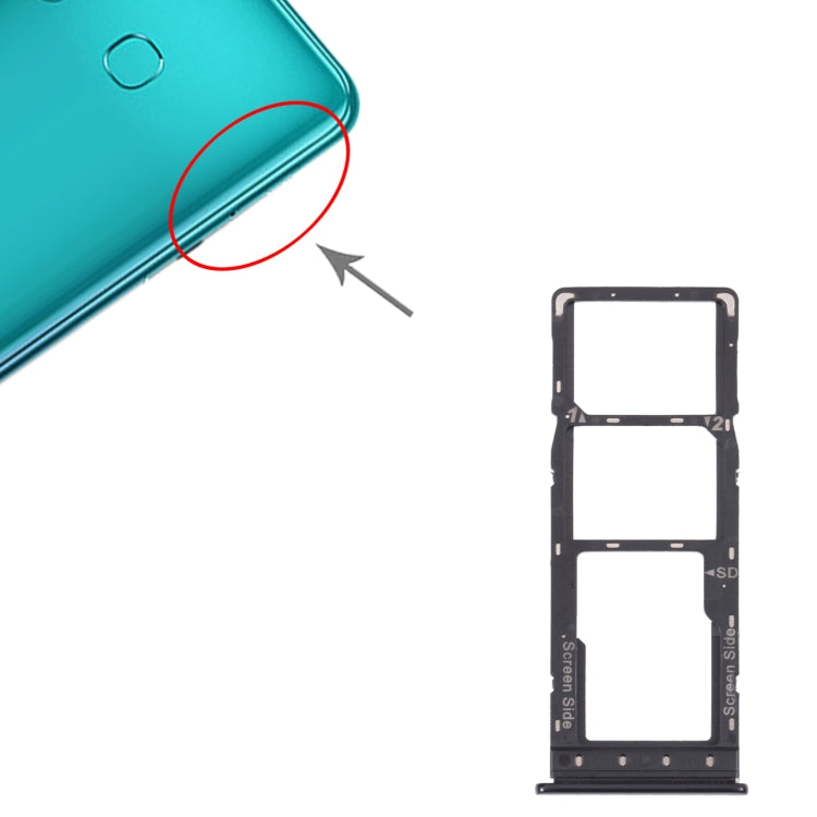 For Infinix S4 X626 SIM Card Tray + SIM Card Tray + Micro SD Card Tray (Black) - free shipping - PMc TechLife - Order now!