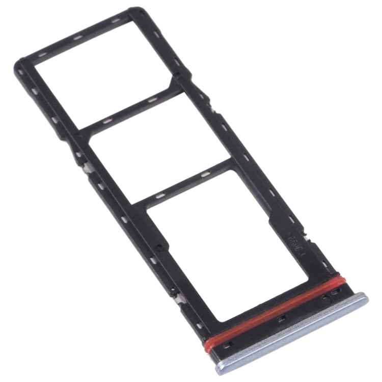 For Tecno Camon 17 CG6 CG6J SIM Card Tray + SIM Card Tray + Micro SD Card Tray (Silver) - Card Tray by PMc TechLife | Online Shopping South Africa | PMc TechLife | Buy Now Pay Later Mobicred