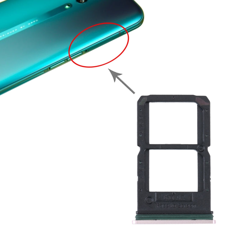 For OPPO Reno SIM Card Tray + SIM / Micro SD Card Tray (Gold) - Card Socket by PMc TechLife | Online Shopping South Africa | PMc TechLife | Buy Now Pay Later Mobicred