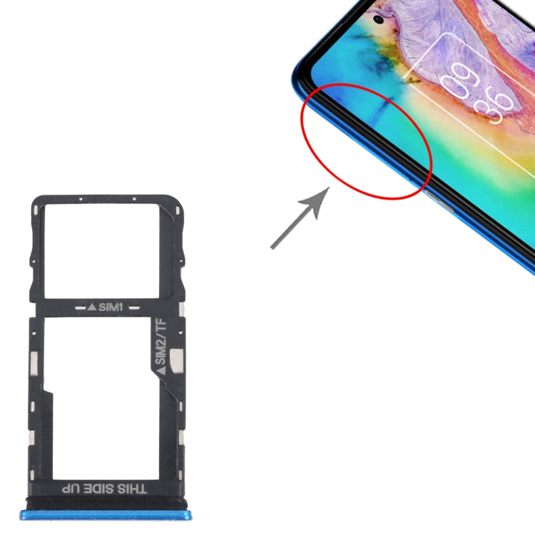 For TCL 20 5G Original SIM Card Tray + SIM / Micro SD Card Tray(Blue) - free shipping - PMC TechLife - Order now!