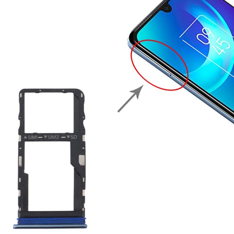 For TCL 30 / 30+ / 30 5G Original SIM Card Tray + Micro SD Card Tray(Blue) - For TCL by PMC Jewellery | Online Shopping South Africa | PMC Jewellery | Buy Now Pay Later Mobicred