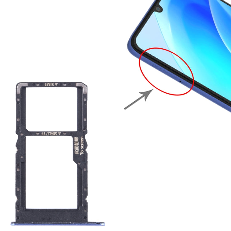 For Huawei nova Y70 SIM + SIM / Micro SD Card Tray (Blue) - Card Socket by PMc TechLife | Online Shopping South Africa | PMc TechLife | Buy Now Pay Later Mobicred