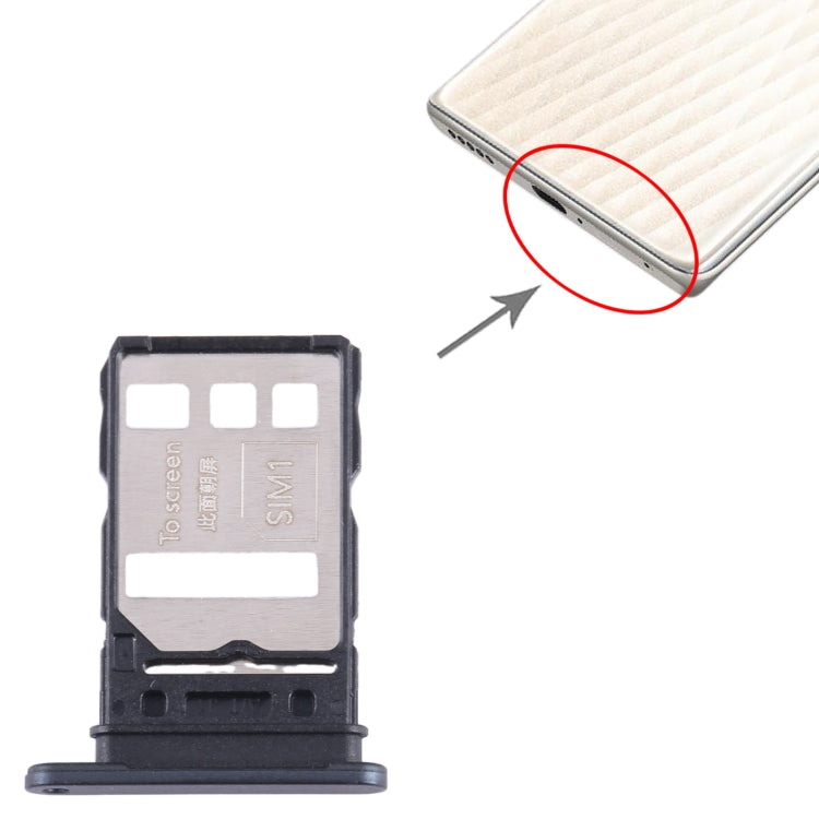 For Honor 80 Pro SIM + SIM Card Tray (Black) - Card Socket by PMc TechLife | Online Shopping South Africa | PMc TechLife | Buy Now Pay Later Mobicred