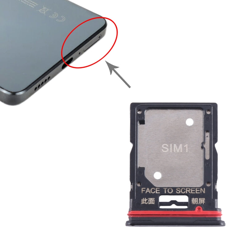For Xiaomi Poco X4 GT SIM Card Tray + SIM Card Tray / Micro SD Card Tray (Black) - Card Tray by PMC TechLife | Online Shopping South Africa | PMC TechLife