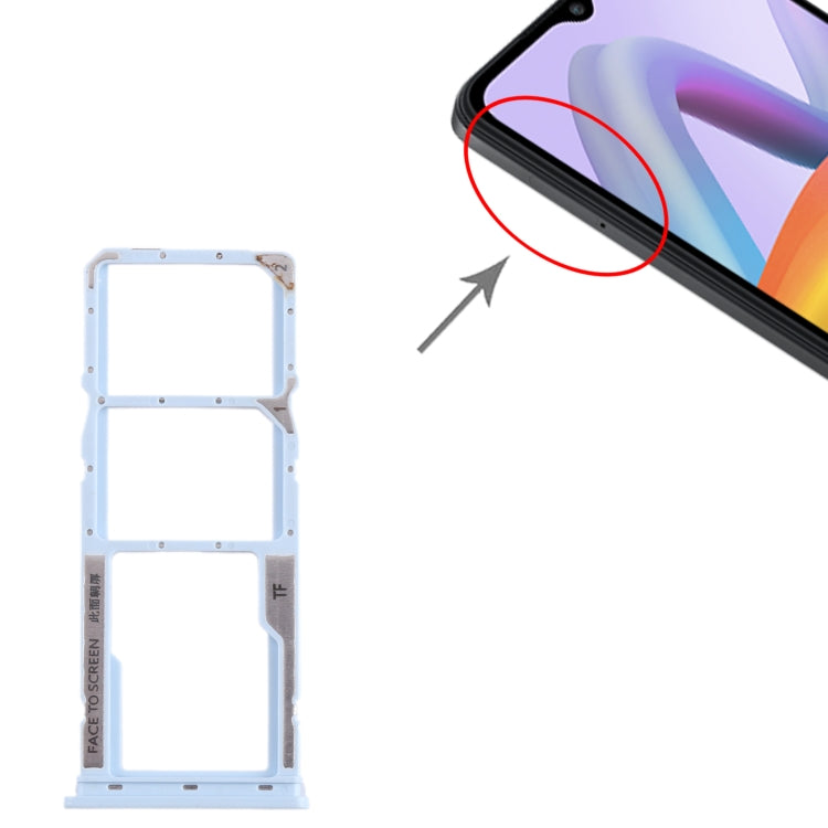 For Xiaomi Redmi A2 SIM Card Tray + SIM Card Tray + Micro SD Card Tray (Blue) - Card Tray by PMC TechLife | Online Shopping South Africa | PMC TechLife