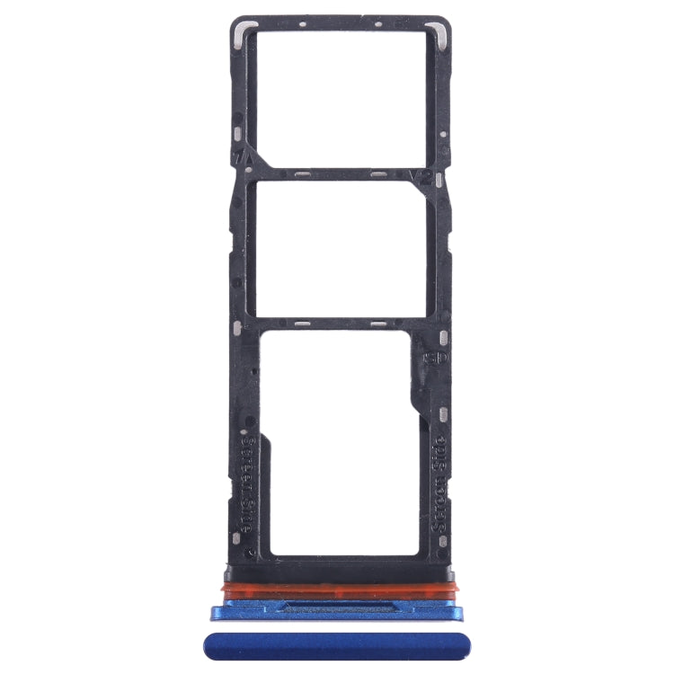 For Tecno Pop 5 Pro SIM Card Tray + SIM Card Tray + Micro SD Card Tray (Blue) - Card Tray by PMC TechLife | Online Shopping South Africa | PMC TechLife