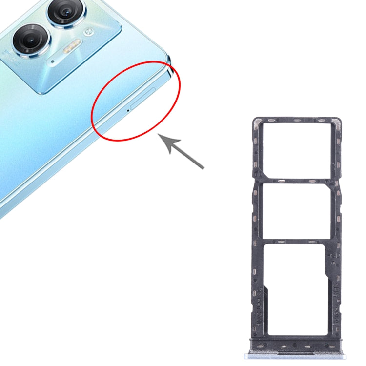 For Infinix Hot 30i X669 SIM Card Tray + SIM Card Tray + Micro SD Card Tray (Blue) - Card Tray by PMC TechLife | Online Shopping South Africa | PMC TechLife
