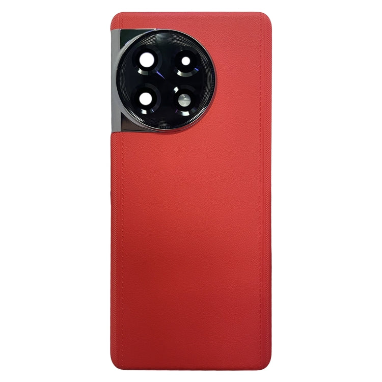 For OnePlus 11R CPH2487 Battery Leather Back Cover(Red) - Back Cover by PMC TechLife | Online Shopping South Africa | PMC TechLife
