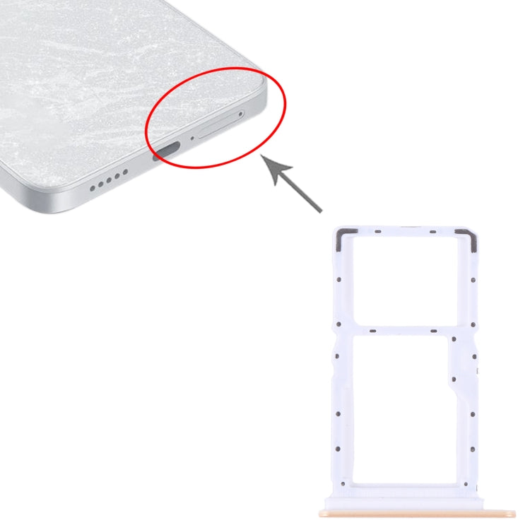 For Xiaomi Redmi Note 13 5G SIM Card Tray + SIM / Micro SD Card Tray (Pink) - Card Tray by PMC TechLife | Online Shopping South Africa | PMC TechLife