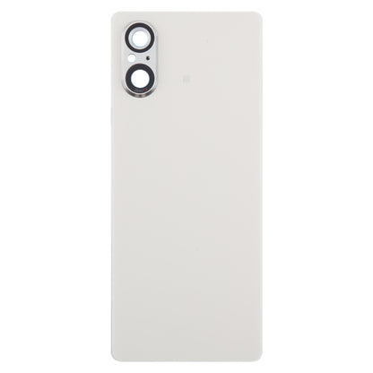 For Sony Xperia 5 V Battery Back Cover with Camera Lens Cover(Silver) - Back Cover by PMC Jewellery | Online Shopping South Africa | PMC Jewellery | Buy Now Pay Later Mobicred