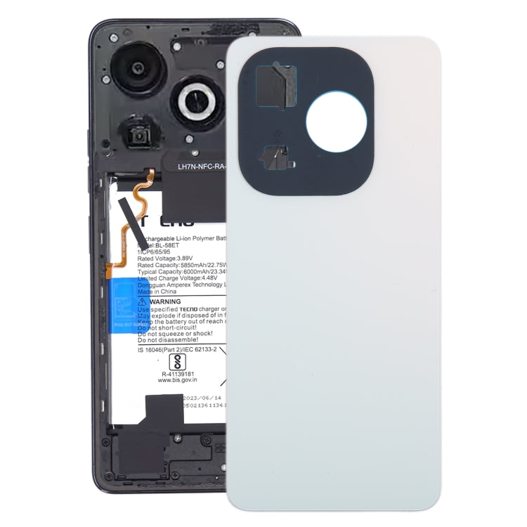 For Infinix Smart 8 X6525 Original Battery Back Cover(White) - Back Cover by PMC TechLife | Online Shopping South Africa | PMC TechLife | Buy Now Pay Later Mobicred