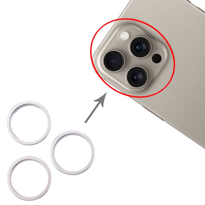 For iPhone 16 Pro Max 3pcs/set Rear Camera Glass Lens Metal Outside Protector Hoop Ring (Silver) -  by PMC Jewellery | Online Shopping South Africa | PMC Jewellery | Buy Now Pay Later Mobicred