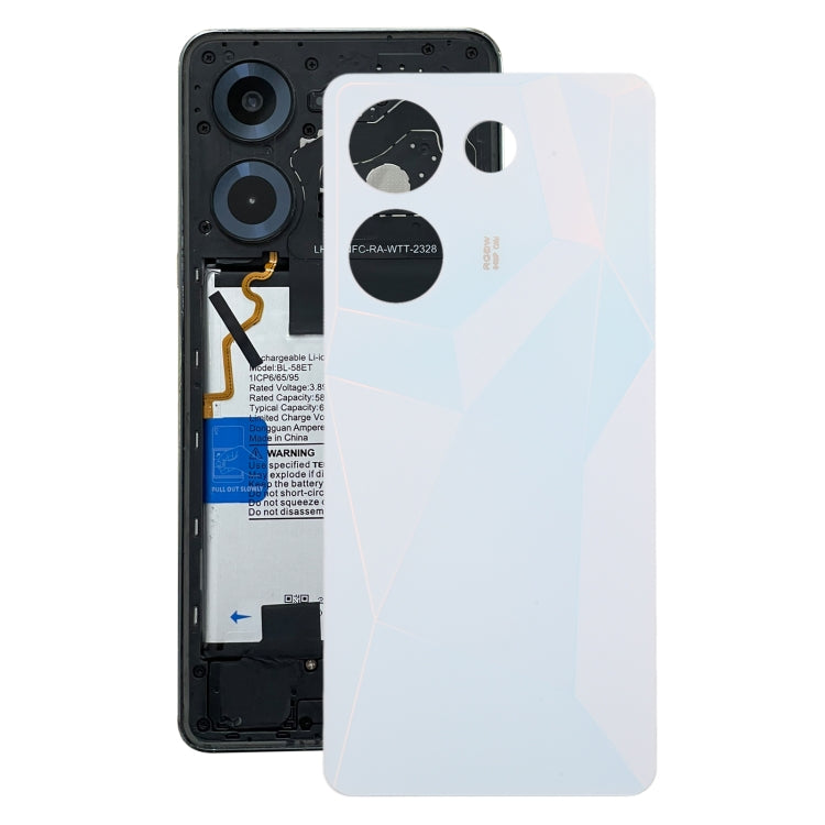 For Tecno Camon 20 Original Battery Back Cover(White) - Back Cover by PMc TechLife | Online Shopping South Africa | PMc TechLife | Buy Now Pay Later Mobicred