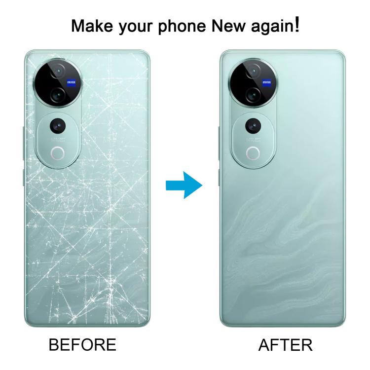 For vivo V40 Battery Back Cover with Camera Lens Cover(Gray) - Back Cover by PMc TechLife | Online Shopping South Africa | PMc TechLife | Buy Now Pay Later Mobicred