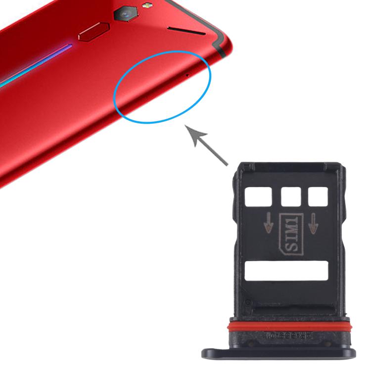 For ZTE nubia RedMagic 6s Pro SIM Card Tray + SIM Card Tray (Black) - For ZTE by PMc TechLife | Online Shopping South Africa | PMc TechLife | Buy Now Pay Later Mobicred