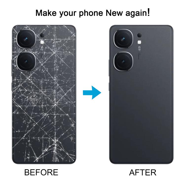 For vivo iQOO Neo9 Pro Battery Back Cover with Camera Lens Cover(Black) - Back Cover by PMc TechLife | Online Shopping South Africa | PMc TechLife | Buy Now Pay Later Mobicred