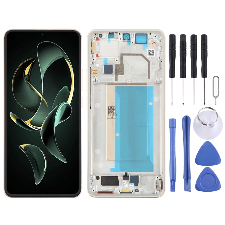 For Xiaomi 13T Original AMOLED Material LCD Screen Digitizer Full Assembly with Frame (Gold) - LCD Screen by PMC TechLife | Online Shopping South Africa | PMC TechLife