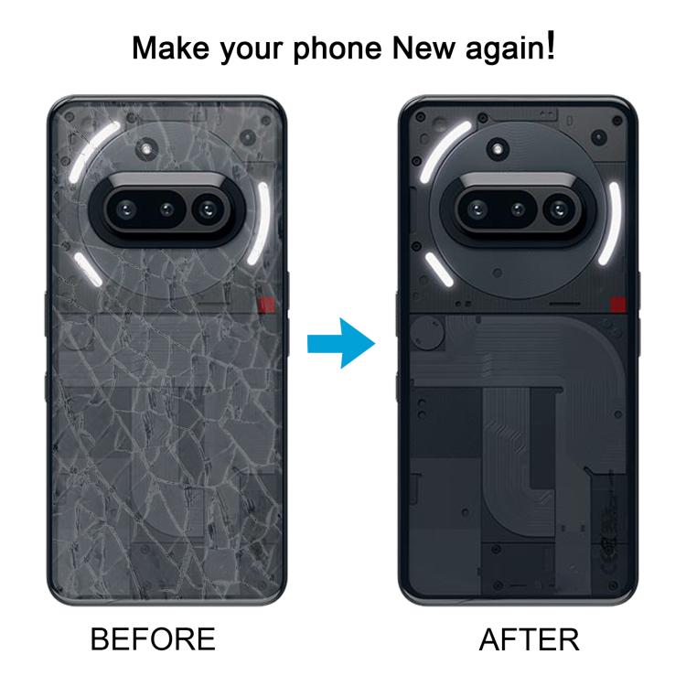 For Nothing Phone 3a A059 Glass Battery Back Cover with Camera Frame(Black) - free shipping - PMC TechLife - Order now!