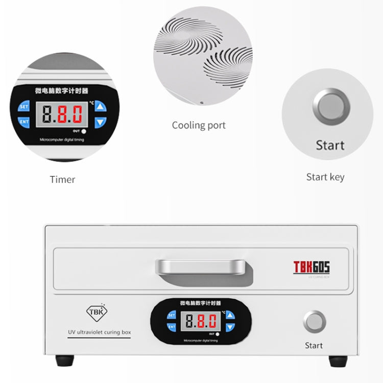 TBK 605 100W Mini UV Curing Lamp Box 48 LEDs Curved Surface Screen UV Curing Box, UK Plug - Others by TBK | Online Shopping South Africa | PMC Jewellery | Buy Now Pay Later Mobicred