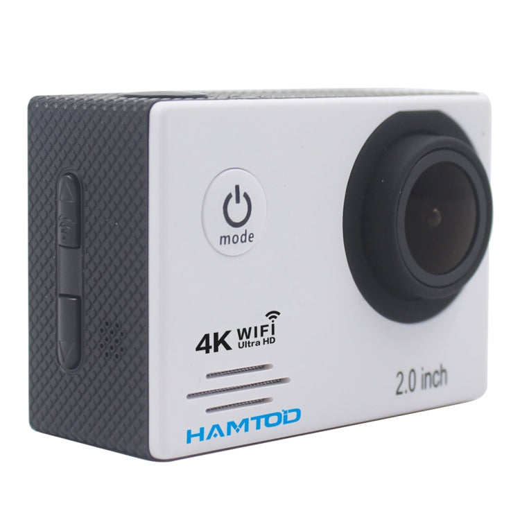 HAMTOD HF60 UHD 4K WiFi 16.0MP Sport Camera with Waterproof Case, Generalplus 4247, 2.0 inch LCD Screen, 120 Degree Wide Angle Lens, with Simple Accessories(White) - HAMTOD by HAMTOD | Online Shopping South Africa | PMC Jewellery | Buy Now Pay Later Mobicred