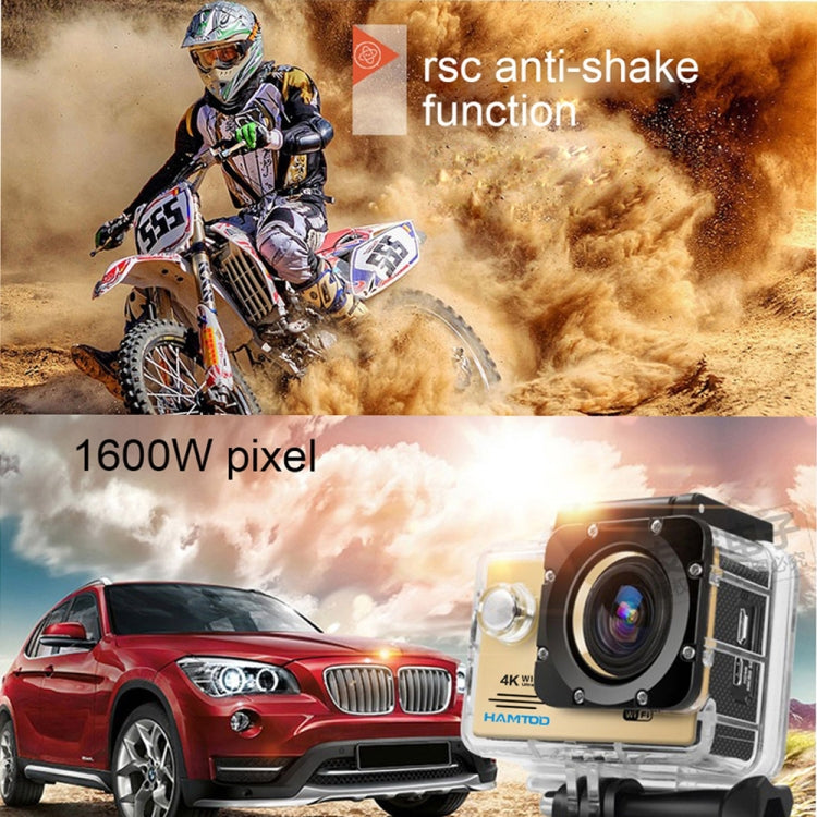 HAMTOD HF60 UHD 4K WiFi 16.0MP Sport Camera with Waterproof Case, Generalplus 4247, 2.0 inch LCD Screen, 120 Degree Wide Angle Lens, with Simple Accessories(White) - HAMTOD by HAMTOD | Online Shopping South Africa | PMC Jewellery | Buy Now Pay Later Mobicred