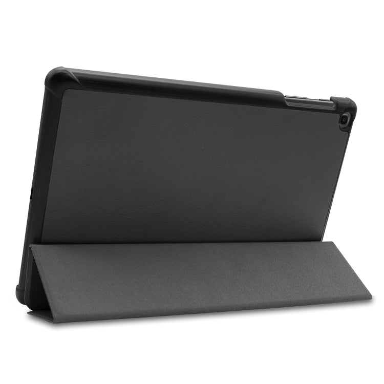 ENKAY PU Leather + Plastic Bottom Case with Three-folding Holder for Galaxy Tab A 10.1 (2019) T510 / T515(Black) - free shipping - PMc TechLife - Order now!