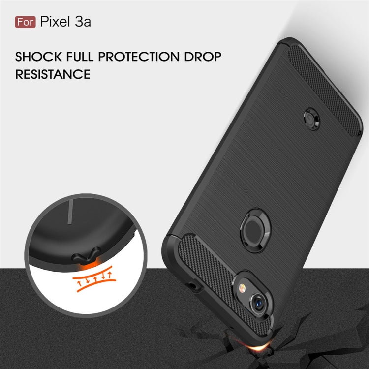 Brushed Texture Carbon Fiber TPU Case for Google Pixel 3a(Navy Blue) - Google Cases by PMC TechLife | Online Shopping South Africa | PMC TechLife | Buy Now Pay Later Mobicred