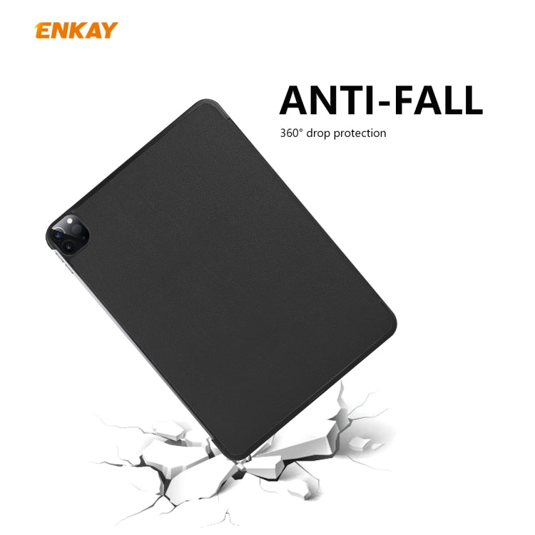 For iPad Pro 11 2022 / 2020 / 2021 ENKAY ENK-8001 Denim Pattern Horizontal Flip Leather Smart Tablet Case with Holder(Black) - free shipping - PMc TechLife - Order now!
