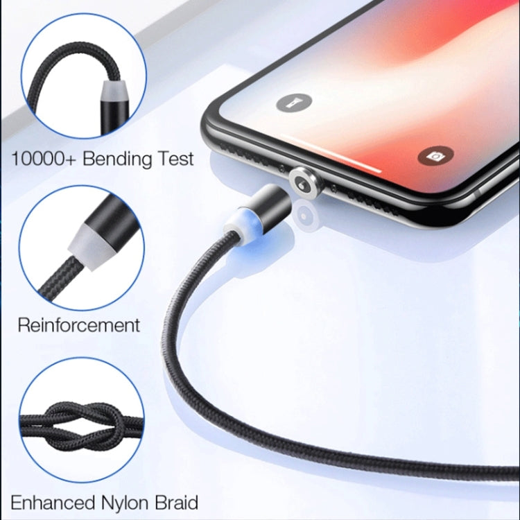 2 in 1 USB to 8 Pin + Micro USB Magnetic Metal Interface Nylon Braided Charging Cable, Length: 1m(Gold) - Charging Cable & Head by PMC Jewellery | Online Shopping South Africa | PMC Jewellery | Buy Now Pay Later Mobicred