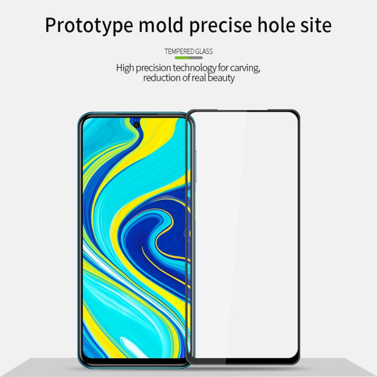 For Xiaomi Redmi Note 9 MOFI 9H 3D Explosion-proof Curved Screen Tempered Glass Film(Black) -  by MOFI | Online Shopping South Africa | PMC Jewellery