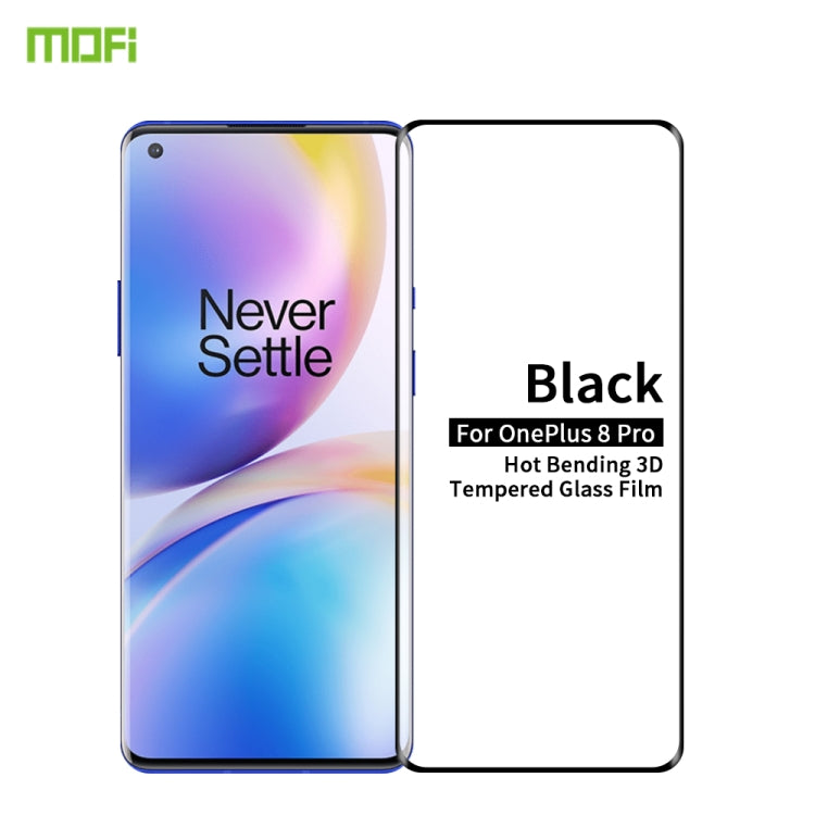 For OnePlus 8 Pro MOFI 9H 3D Explosion Proof Thermal Bending Full Screen Covered Tempered Glass Film(Black) - free shipping - PMC TechLife - Order now!