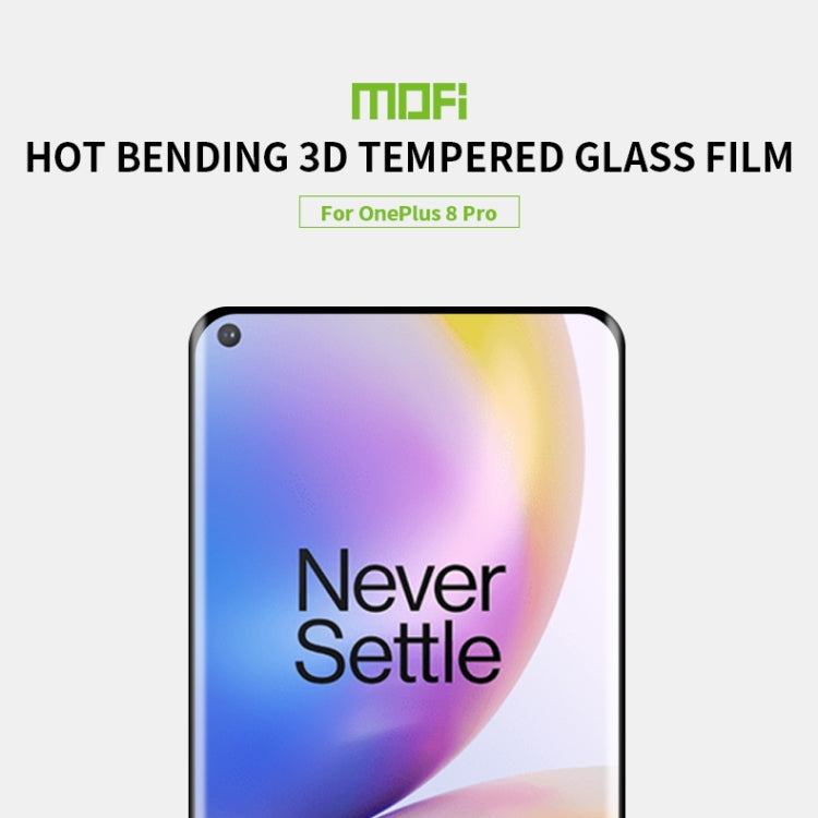 For OnePlus 8 Pro MOFI 9H 3D Explosion Proof Thermal Bending Full Screen Covered Tempered Glass Film(Black) - free shipping - PMC TechLife - Order now!