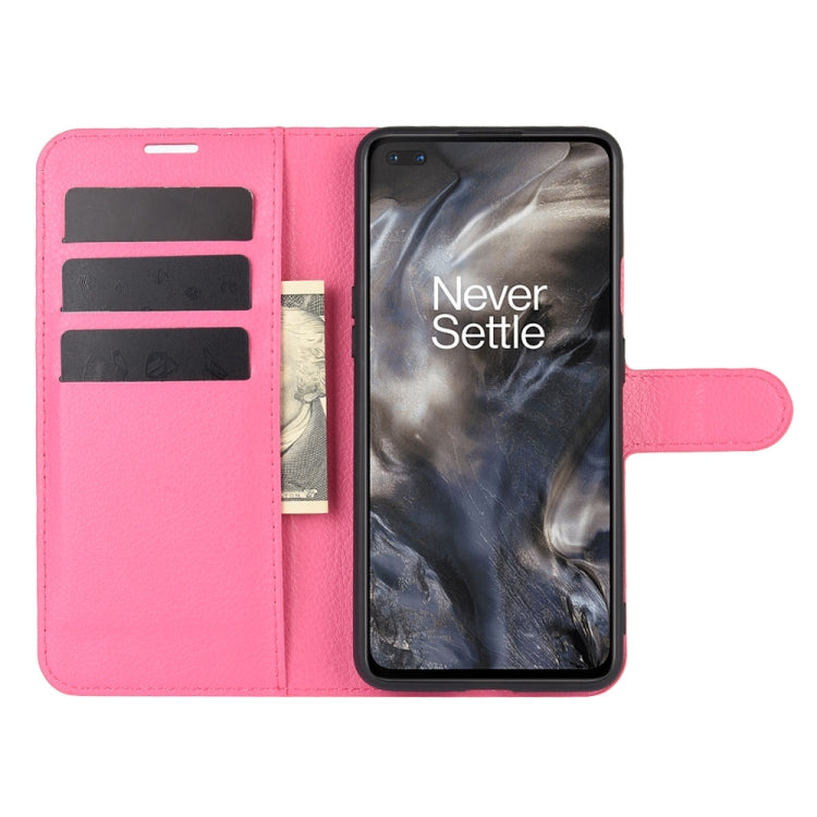For OnePlus Nord Litchi Texture Horizontal Flip Protective Case with Holder & Card Slots & Wallet(Rose red) - OnePlus Cases by PMC TechLife | Online Shopping South Africa | PMC TechLife | Buy Now Pay Later Mobicred