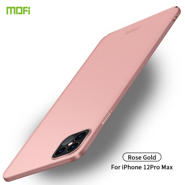 For iPhone 12 Pro Max MOFI Frosted PC Ultra-thin Hard Case(Rose gold) - iPhone 12 Pro Max Cases by MOFI | Online Shopping South Africa | PMC TechLife