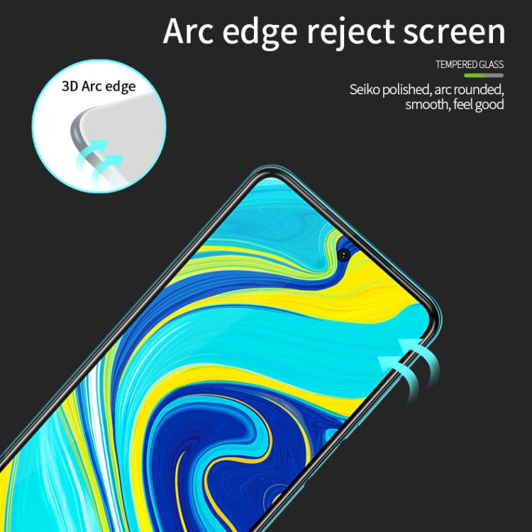 For Xiaomi Redmi Note 9/10X 4G MOFI 9H 3D Explosion-proof Curved Screen Tempered Glass Film(Black) - free shipping - PMC TechLife - Order now!