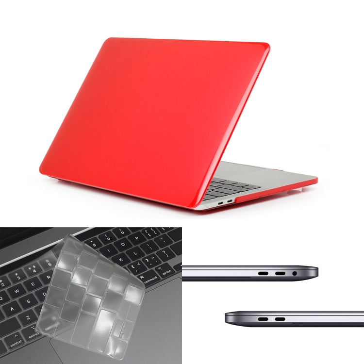 ENKAY Hat-Prince 3 in 1 For MacBook Pro 13 inch A2289 / A2251 (2020) Crystal Hard Shell Protective Case + Europe Version Ultra-thin TPU Keyboard Protector Cover + Anti-dust Plugs Set(Red) - MacBook Pro Cases by ENKAY | Online Shopping South Africa | PMC Jewellery | Buy Now Pay Later Mobicred