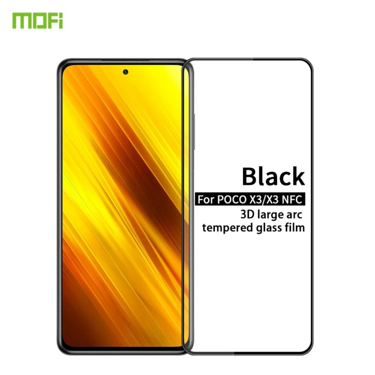 For Xiaomi Poco X3 / X3 NFC MOFI 9H 3D Explosion-proof Curved Screen Tempered Glass Film(Black) -  by MOFI | Online Shopping South Africa | PMC Jewellery