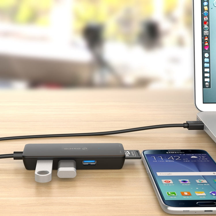 ORICO H3TS-U3 USB3.0 HUB with Card Reader - USB 3.0 HUB by ORICO | Online Shopping South Africa | PMC Jewellery | Buy Now Pay Later Mobicred