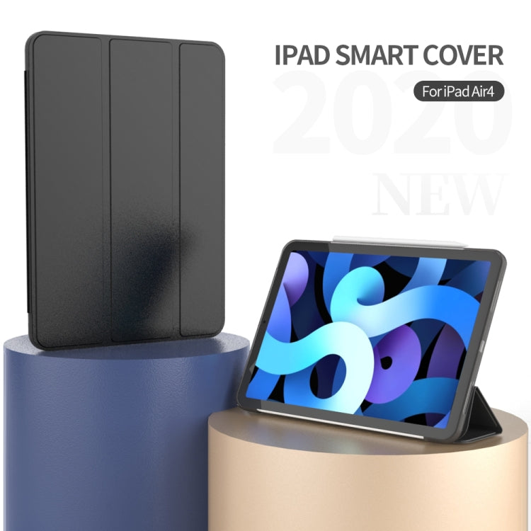 For iPad Air 11 2024 / Air 2022 10.9 Three-folding Surface Leather Matte TPU Bottom Smart Tablet Case(Rose gold) - iPad Air (2022) / (2020) 10.9 Cases by PMC TechLife | Online Shopping South Africa | PMC TechLife | Buy Now Pay Later Mobicred