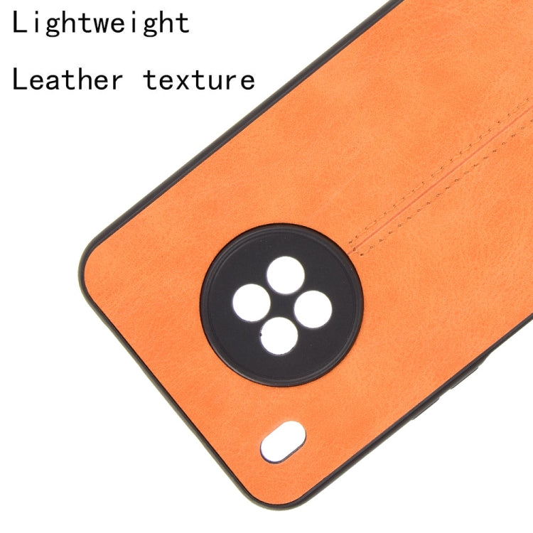 For Huawei Y9a Shockproof Sewing Cow Pattern Skin PC + PU + TPU Case(Orange) - Huawei Cases by PMC TechLife | Online Shopping South Africa | PMC TechLife