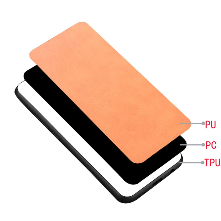 For Huawei Y9a Shockproof Sewing Cow Pattern Skin PC + PU + TPU Case(Orange) - Huawei Cases by PMC TechLife | Online Shopping South Africa | PMC TechLife