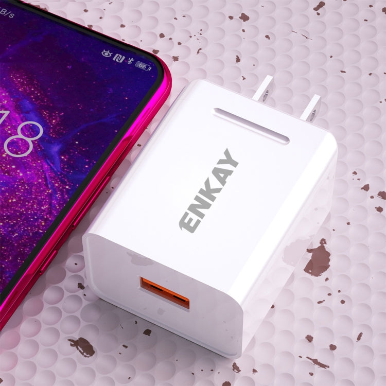 ENKAY Hat-Prince U036 18W USB QC3.0 Fast Charging Travel Charger Power Adapter, US Plug - USB Charger by ENKAY | Online Shopping South Africa | PMC Jewellery | Buy Now Pay Later Mobicred