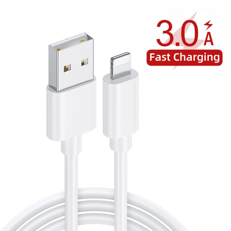 LZ-023 18W QC 3.0 USB Portable Travel Charger + 3A USB to 8 Pin Data Cable, EU Plug(White) - USB Charger by PMC Jewellery | Online Shopping South Africa | PMC Jewellery | Buy Now Pay Later Mobicred