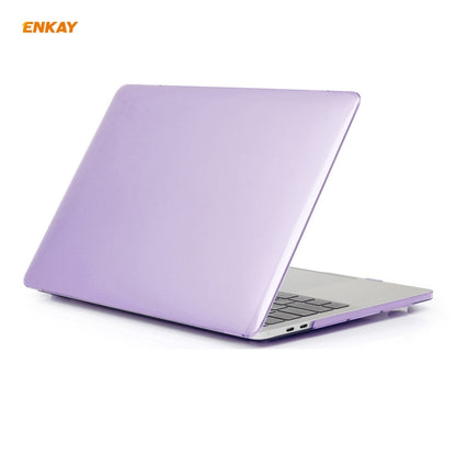 ENKAY 3 in 1 Crystal Laptop Protective Case + US Version TPU Keyboard Film + Anti-dust Plugs Set for MacBook Pro 13.3 inch A1708 (without Touch Bar)(Purple) - MacBook Pro Cases by ENKAY | Online Shopping South Africa | PMC Jewellery | Buy Now Pay Later Mobicred