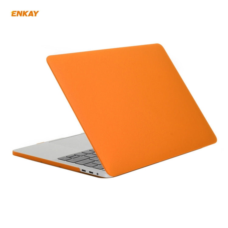 ENKAY 3 in 1 Matte Laptop Protective Case + US Version TPU Keyboard Film + Anti-dust Plugs Set for MacBook Pro 13.3 inch A1706 / A1989 / A2159 (with Touch Bar)(Orange) - MacBook Pro Cases by ENKAY | Online Shopping South Africa | PMC Jewellery | Buy Now Pay Later Mobicred